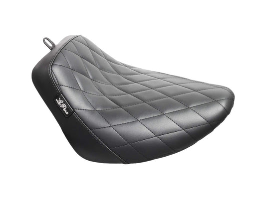 Bare Bones Solo Seat with Black Diamond Stitch. Fits Softail Slim & Street Bob 2018up & Standard 2020up. - LePera Seats