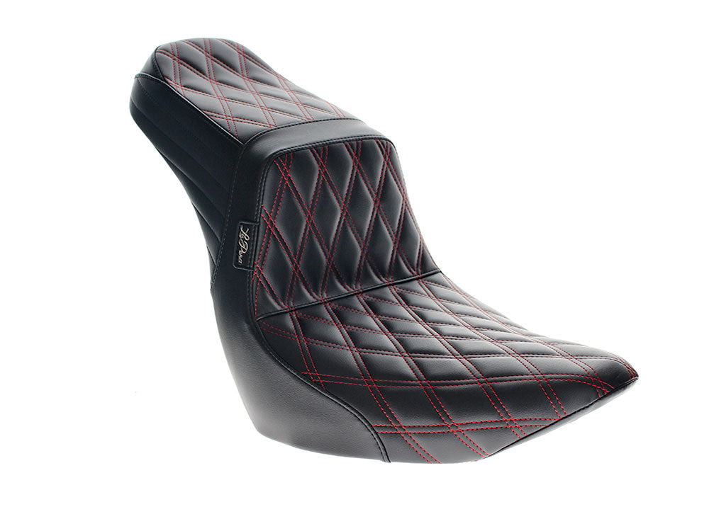 TailWhip Dual Seat with Red Diamond Stitch. Fits Softail Slim & Street Bob 2018up & Standard 2020up. - LePera Seats