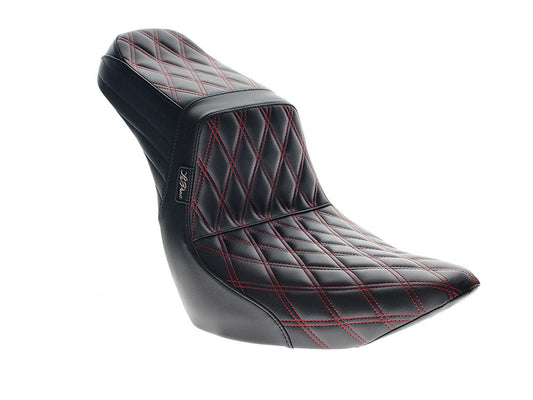 TailWhip Dual Seat with Red Diamond Stitch. Fits Softail Slim & Street Bob 2018up & Standard 2020up. - LePera Seats