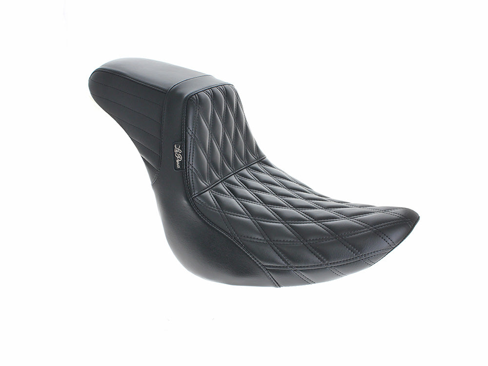 KickFlip Dual Seat with Black Double Diamond Stitch. Fits Fatboy 2018up & Breakout 2023up - LePera Seats