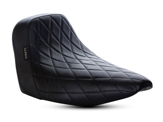 Bare Bones Solo Seat with Black Diamond Stitch. Fits Sport Glide & Low Rider 2018up & Low Rider S 2020up. - LePera Seats