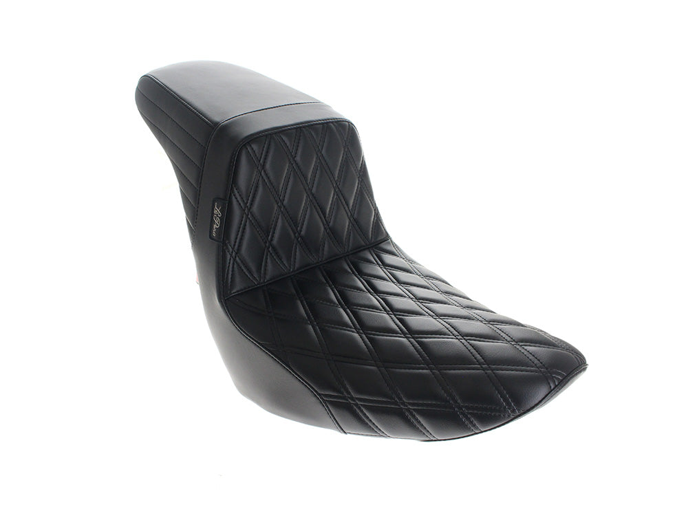 KickFlip Dual Seat with Black Diamond Stitch. Fits Sport Glide & Low Rider 2018up & Low Rider S 2020up. - LePera Seats