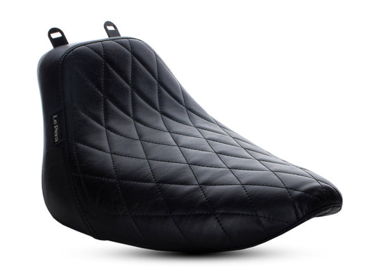 Bare Bones Solo Seat with Black Diamond Stitch. Fits Softail Deluxe 2018-2020 & Heritage Classic 2018up - LePera Seats