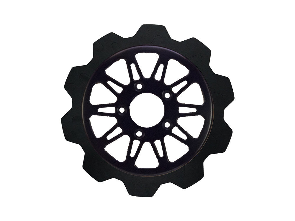 11.8in. Front Omega Crown Disc Rotor - Black Band & Black Carrier. Fits Dyna 2006-2017, Softail 2015up, Sportster 2014-2021 & Some Touring 2008up. - Lyndall Brakes