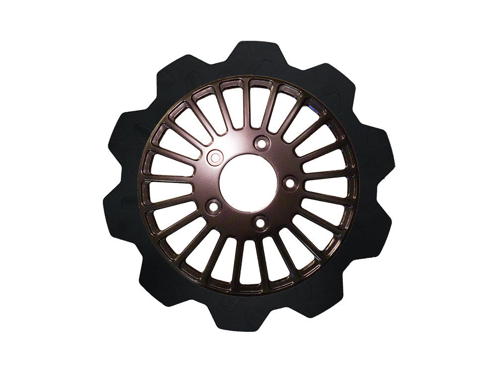 11.8in. Front Breakout Crown Disc Rotor - Black Band & Black Carrier. Fits Dyna 2006-2017, Softail 2015up, Sportster 2014-2021 & Some Touring 2008up. - Lyndall Brakes