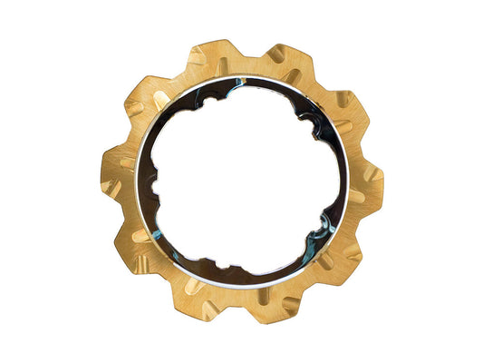 11.8in. Front Crown Disc Rotor - Gold Band & Black Carrier. Fits V-Rod & Dyna 2006-2017 Models with OEM Cast Wheel. - Lyndall Brakes