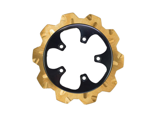 11.8in. Rear Crown Disc Rotor - Gold Band & Black Carrier. Fits V-Rod 2006-2017. - Lyndall Brakes