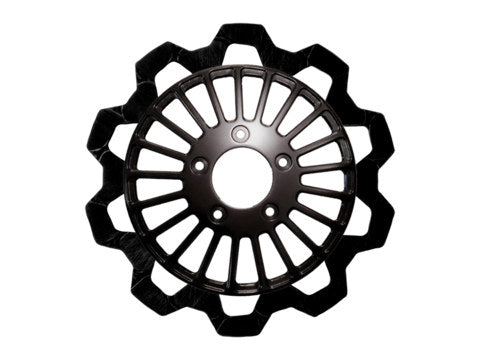 11.5in. Rear Breakout Bow-Tie Disc Rotor - Black Band & Black Carrier. Fits Big Twin 2000up & Sportster 2000-2010. - Lyndall Brakes