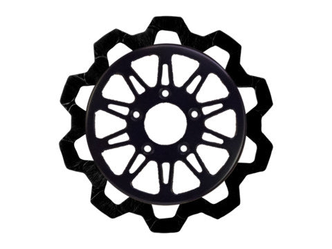 11.8in. Front Omega Bow-Tie Disc Rotor - Black Band & Black Carrier. Fits Dyna 2006-2017, Softail 2015up, Sportster 2014-2021 & Some Touring 2008up. - Lyndall Brakes