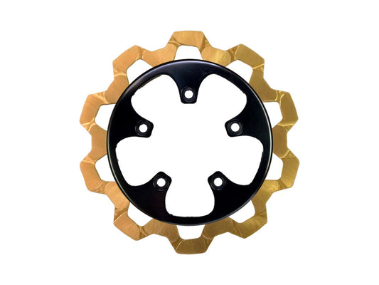 11.8in. Rear Bow-Tie Disc Rotor - Gold Band & Black Carrier. Fits V-Rod 2006-2017. - Lyndall Brakes