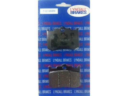 Gold-Plus Brake Pads. Fits Performance Machine 125X4R & 137X4B Calipers & Softail 2006up with Performance Machine Integrated Caliper & Hawg Halters 4 Piston Calipers - Lyndall Brakes