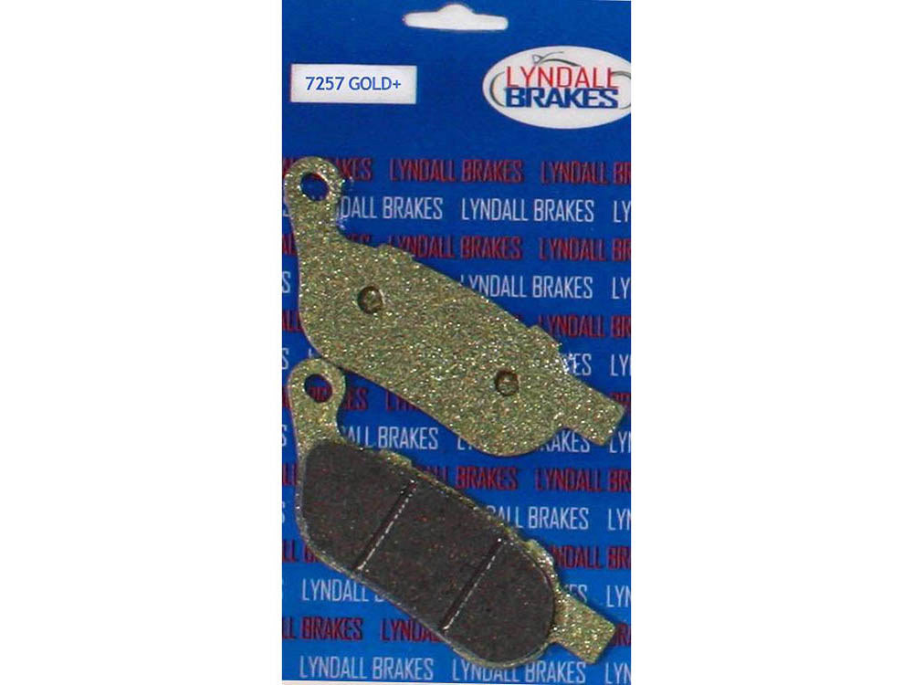 Gold-Plus Brake Pads. Fits Rear on Dyna & Softail 2008-2017. - Lyndall Brakes