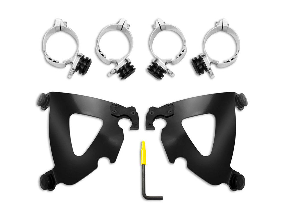 Black Road Warrior Trigger-Lock Mounting Hardware. Fits Street Bob & Low Rider 2018up & Mid-Glide Dyna 2006-2017. - Memphis Shades
