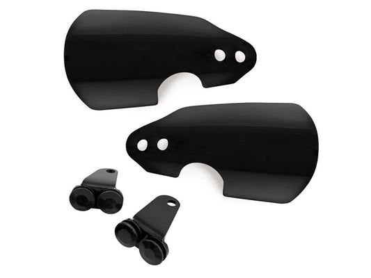 Handguards - Black. Fits Most Softail & Dyna 1996-2017 running OEM Front Indicators. - Memphis Shades