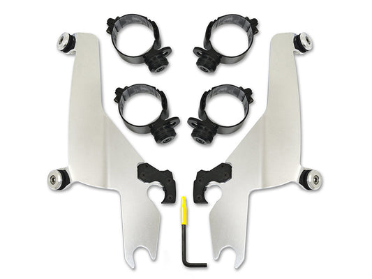 Polished Sportshield Trigger-Lock Mounting Hardware. Fits FX Softail 1984-2015 & Dyna Wide Glide 1993-2005. - Memphis Shades