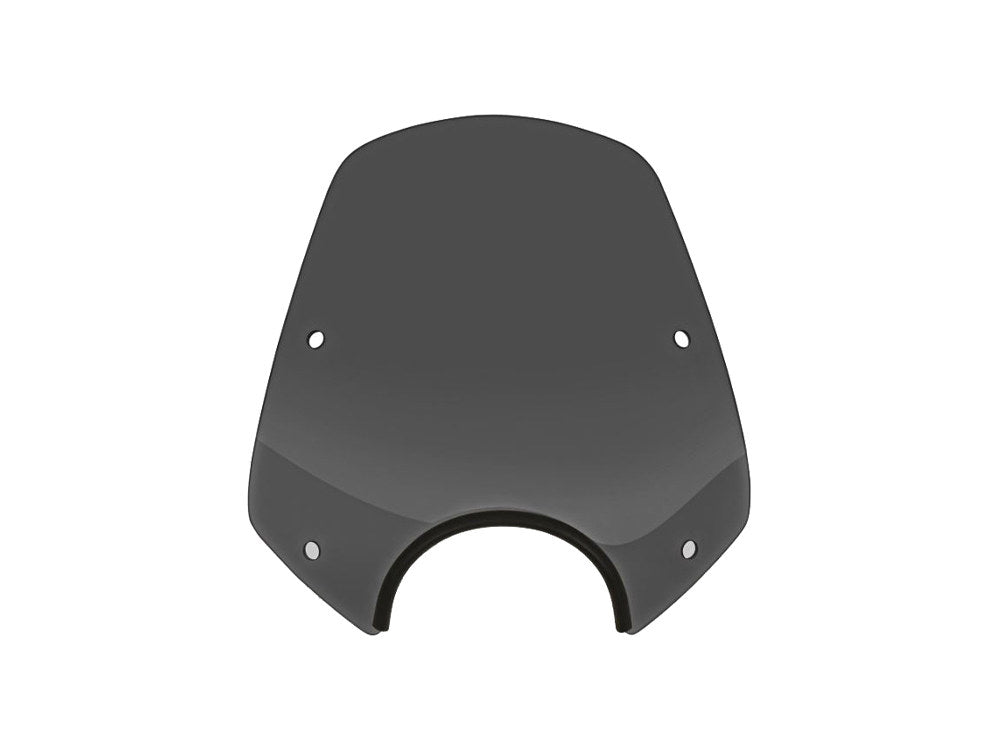 Del Rey Windshield. Dark Black Smoke. 13in. High x 15in. Wide. Fits models with 5-3/4in. Headlights. - Memphis Shades