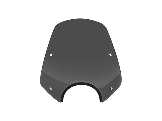 Del Rey Windshield. Dark Black Smoke. 13in. High x 15in. Wide. Fits models with 5-3/4in. Headlights. - Memphis Shades