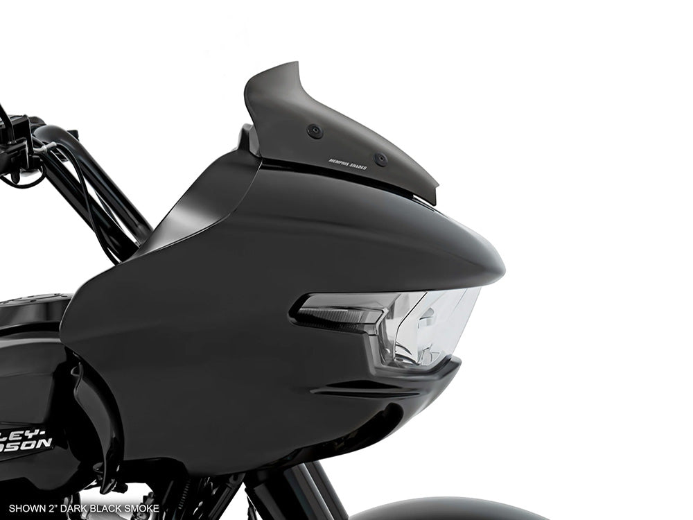 2in. Spoiler Windshield - Dark Smoke. Fits CVO Road Glide 2023up & Road Glide 2024up - Memphis Shades
