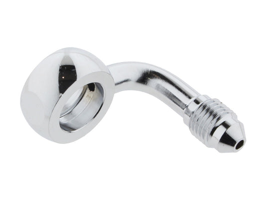 Chrome True 12mm ID, 90 Degree Banjo - Male #3 End. - Magnum Shielding