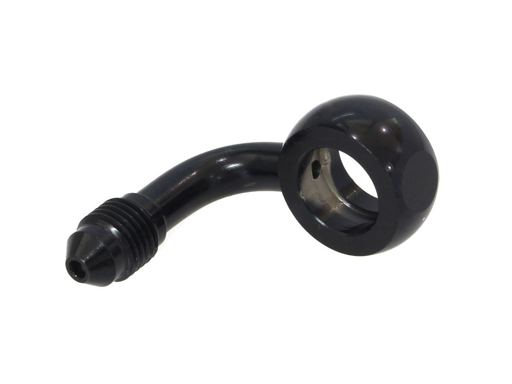 Black True 12mm ID, 90 Degree Banjo - Male #3 End. - Magnum Shielding