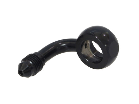 Black True 12mm ID, 90 Degree Banjo - Male #3 End. - Magnum Shielding