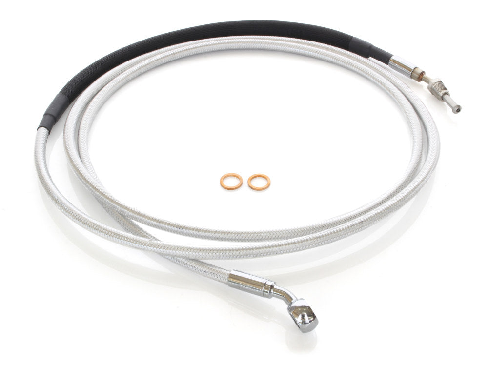 84in. Hydraulic Clutch Line with 10mm x 35 Degree Banjo Sterling Chromite. Fits Touring & Softail 2017up Models with the Original H-D Hydraulic Clutch. - Magnum Shielding