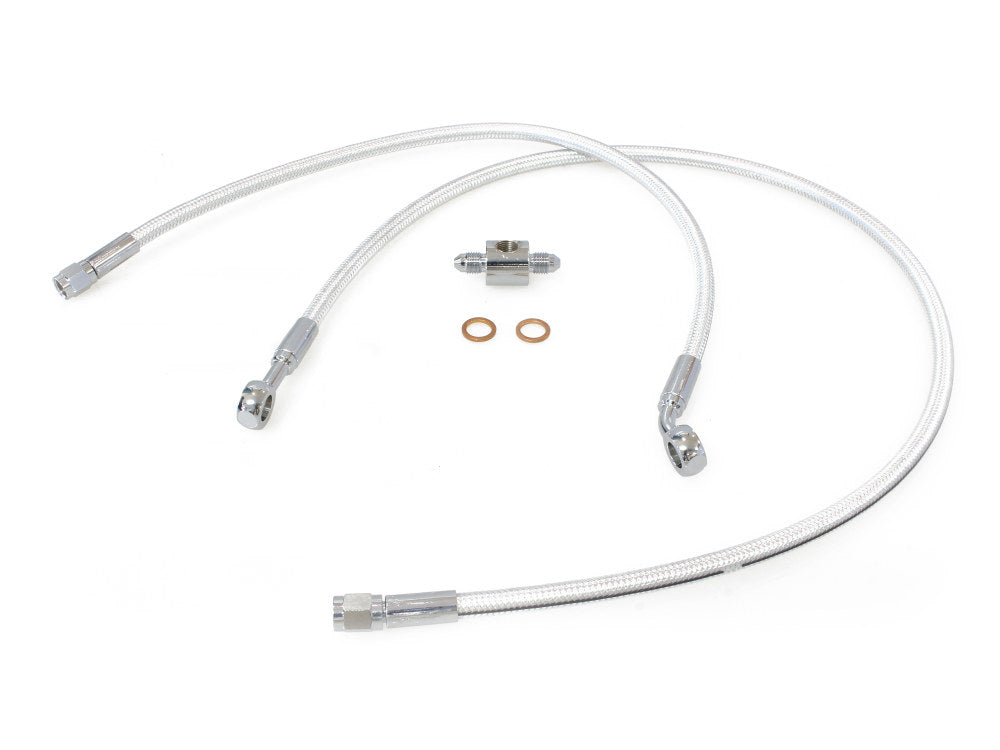 Rear Brake Line - Sterling Chromite. Fits FL Softail 1987-1999 - Magnum Shielding