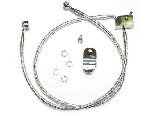 Rear Brake Line - Sterling Chromite. Fits Softail 2000-2006 - Magnum Shielding