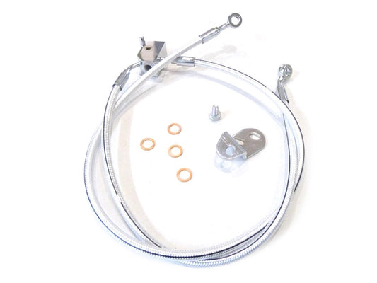 Rear Brake Line - Sterling Chromite. Fits FX Softail 2006 Models with 200 Tyre - Magnum Shielding