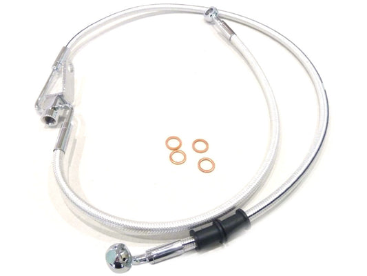 Rear Brake Line - Sterling Chromite. Fits Softails 2008-2010. - Magnum Shielding