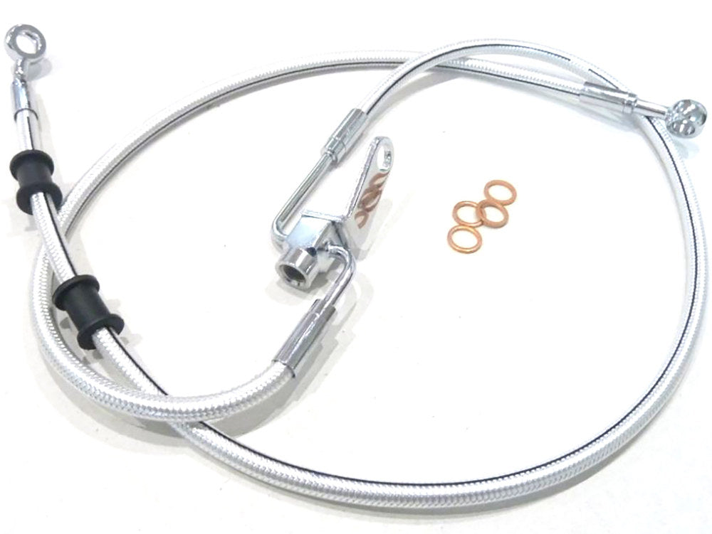 Rear Brake Line - Sterling Chromite. Fits Softail 2007 Only - Magnum Shielding