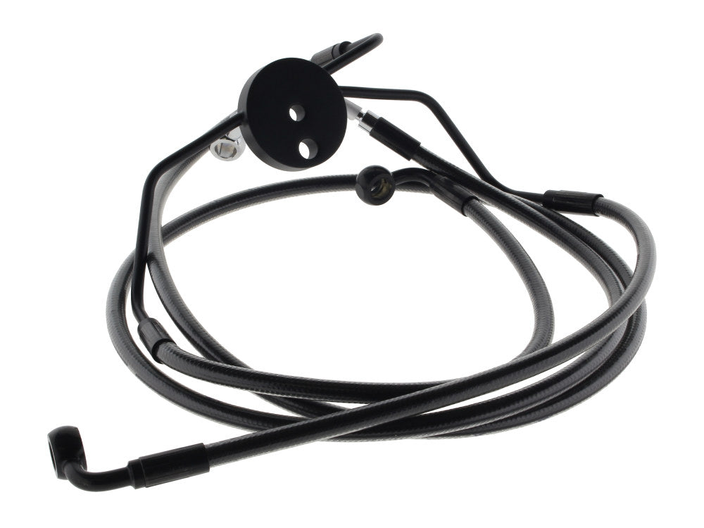 Lower Front Brake Line Assembley with T-Piece - Black Pearl. Fits Touring 2008-2013 with ABS & Dual Front Calipers. - Magnum Shielding