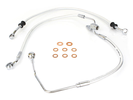 Rear Brake Line - Sterling Chromite. Fits Softail 2011-2017 with ABS. - Magnum Shielding