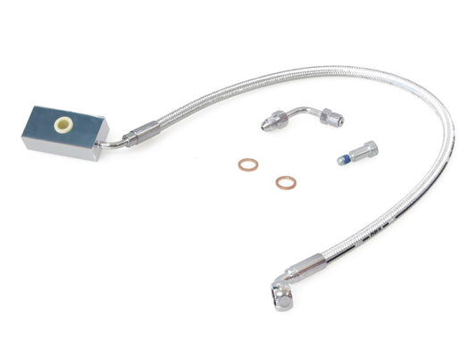 +4in. Length Lower Front Brake Line - Sterling Chromite. Fits Softail 2018up - Magnum Shielding