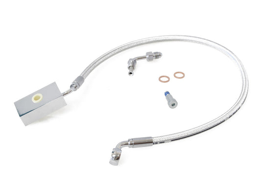 +6in. Length Lower Front Brake Line - Sterling Chromite. Fits Softail 2018up - Magnum Shielding