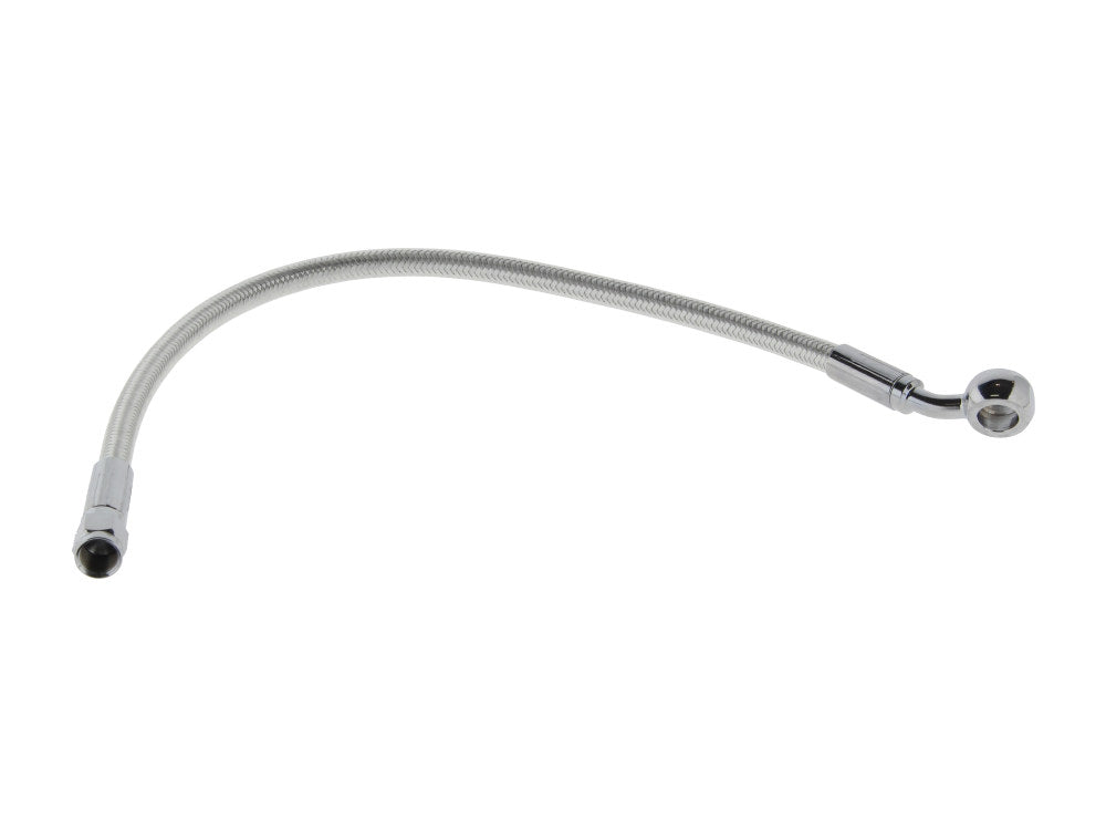 15in. Upper Front Brake Line with 10mm x 35 Degree Banjo & Sterling Chromite Finish. - Magnum Shielding