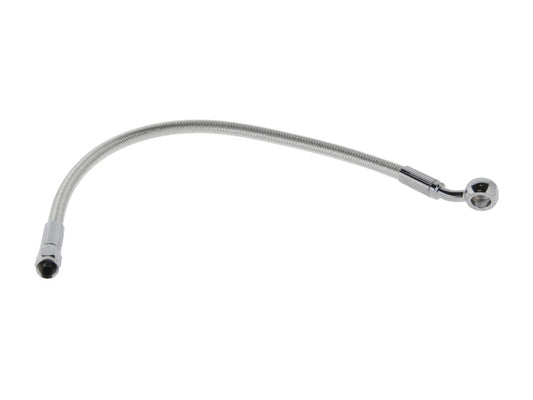 15in. Upper Front Brake Line with 10mm x 35 Degree Banjo & Sterling Chromite Finish. - Magnum Shielding