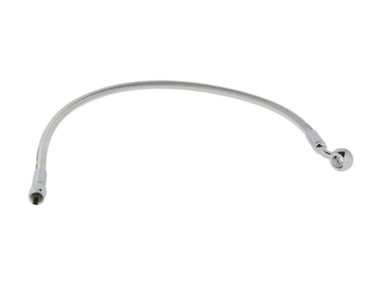 19in. Upper Front Brake Line with 10mm x 35 Degree Banjo & Sterling Chromite Finish. - Magnum Shielding