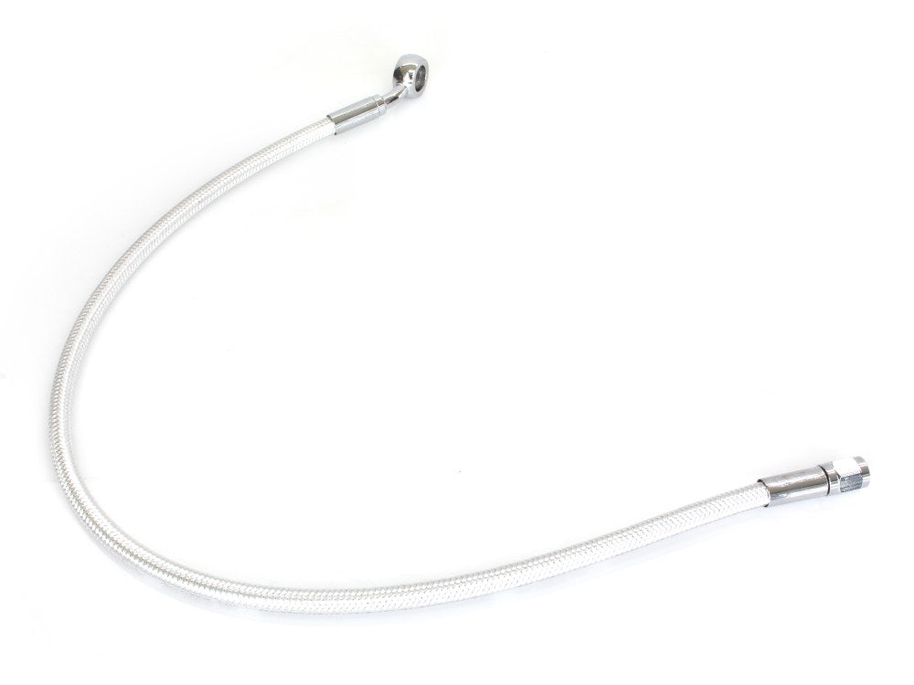 22in. Upper Front Brake Line with 12mm x 35 Degree Banjo - Sterling Chromite. - Magnum Shielding