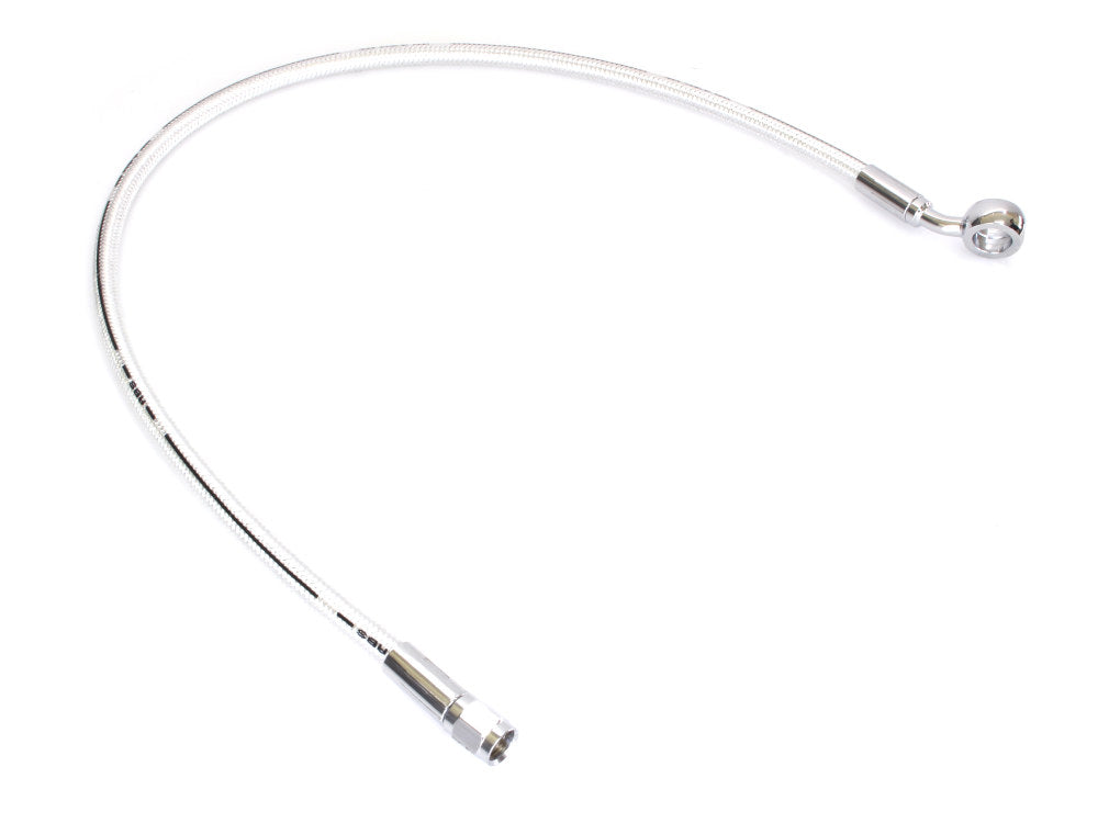 24in. Upper Front Brake Line with 12mm x 35 Degree Banjo - Sterling Chromite. - Magnum Shielding