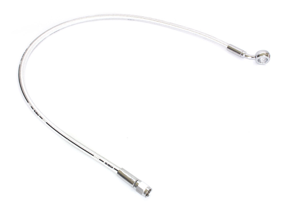26in. Upper Front Brake Line with 12mm x 35 Degree Banjo - Sterling Chromite. - Magnum Shielding