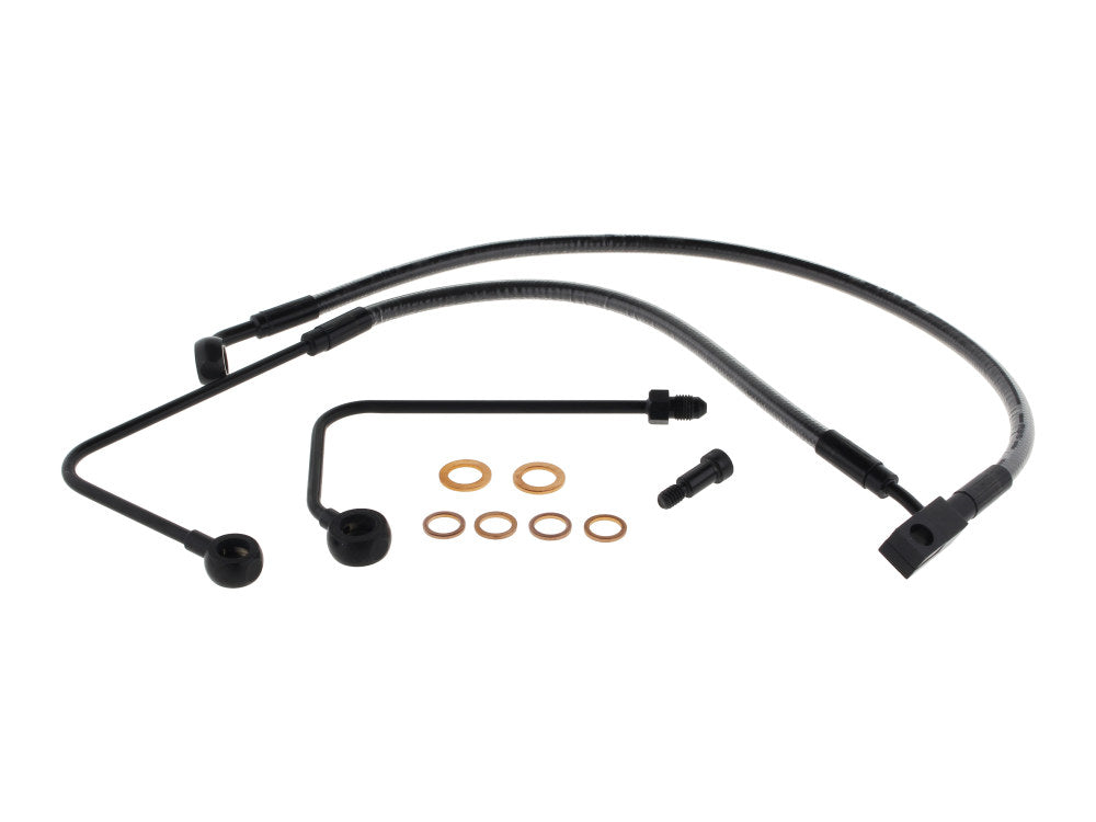Stock Length Lower Front Brake Line - Black Pearl. Fits FLST Softail 2011-2017 & Breakout 2015-2017 - Magnum Shielding