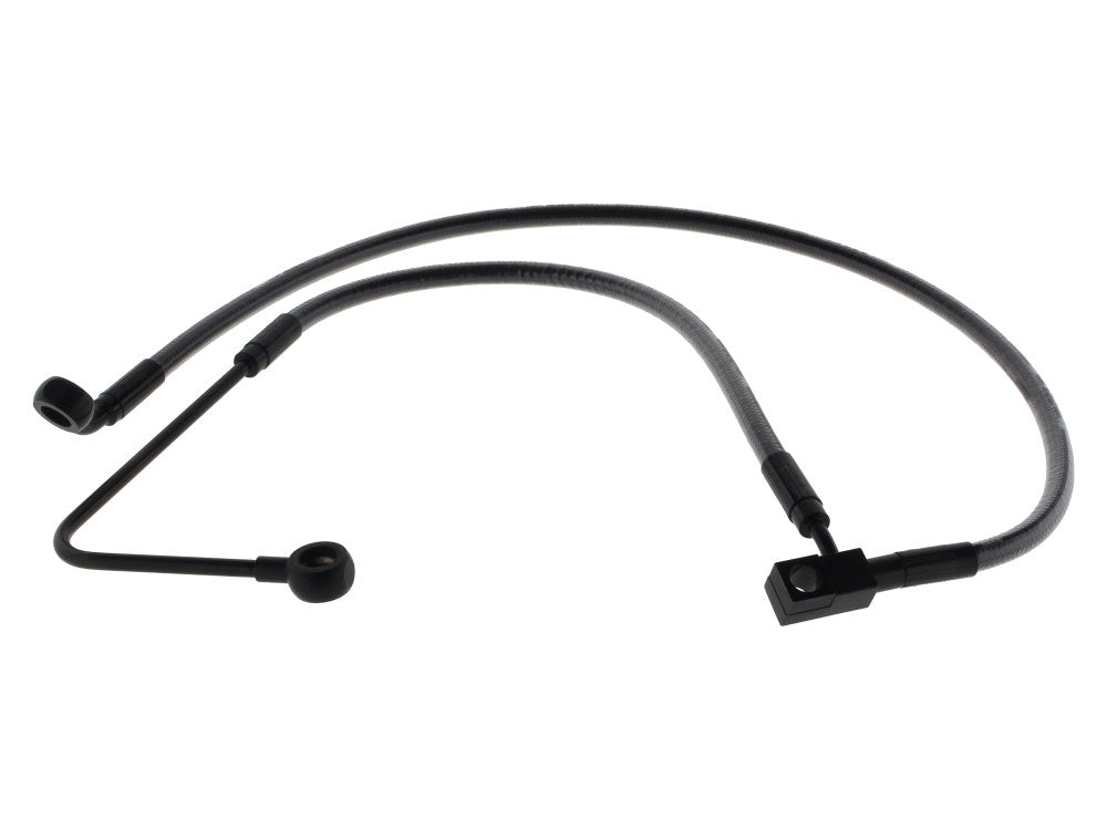 +2in. Over Length Lower Front Brake Line - Black Pearl. Fits FXST Softail 2011-2015 & Rocker 2011 - Magnum Shielding