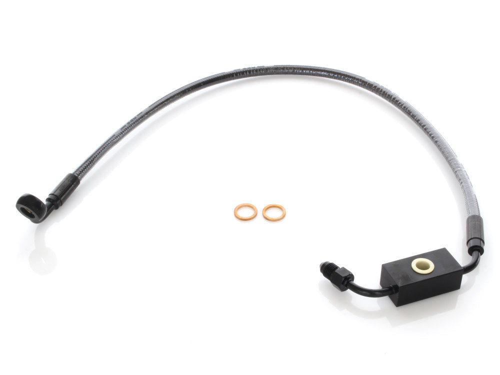 Stock Length Lower Front Brake Line - Black Pearl. Fits Dyna 2012-2017 - Magnum Shielding