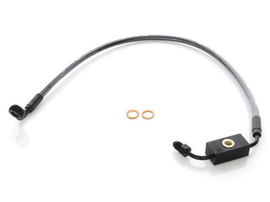 Stock Length Lower Front Brake Line - Black Pearl. Fits Dyna 2012-2017 - Magnum Shielding