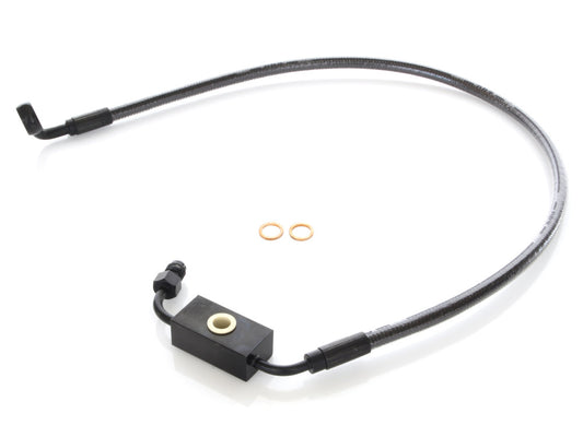 +2in. Over Length Lower Front Brake Line - Black Pearl. Fits Dyna 2012-2017 - Magnum Shielding
