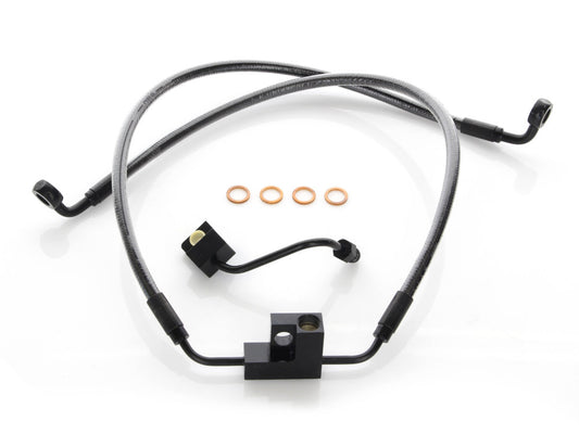 Stock Length Lower Front Brake Line - Black Pearl. Fits Dyna Fat Bob 2012-2017 & Dyna Low Rider 2014-2017 & Low Rider S 2016-2017 - Magnum Shielding