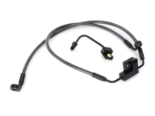 +2in. Over Length Lower Front Brake Line - Black Pearl. Fits Dyna Fat Bob 2012-2017 & Dyna Low Rider 2014-2017 - Magnum Shielding
