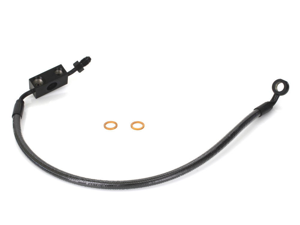 Stock Length Lower Front Brake Line - Black Pearl. Fits Sportster 2014-2021 - Magnum Shielding