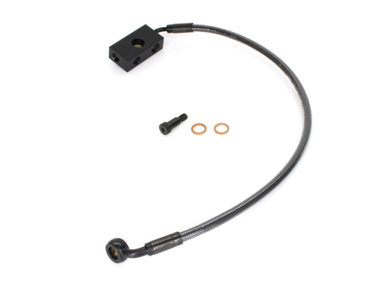 Stock Length Lower Front Brake Line - Black Pearl. Fits Softail 2018up - Magnum Shielding